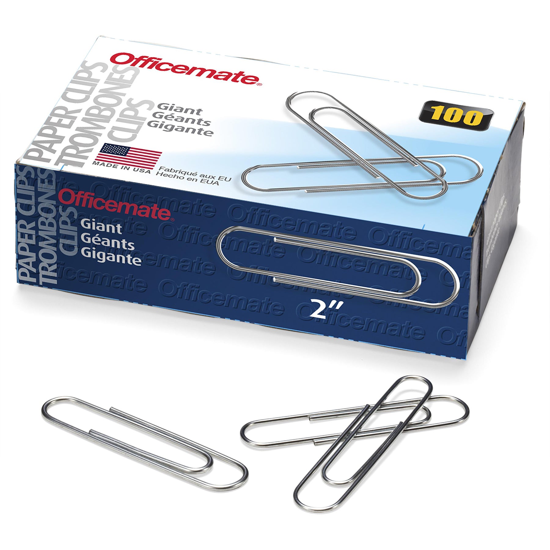 Paper Clips, Giant Gem, 100 Per Box, 10 Boxes