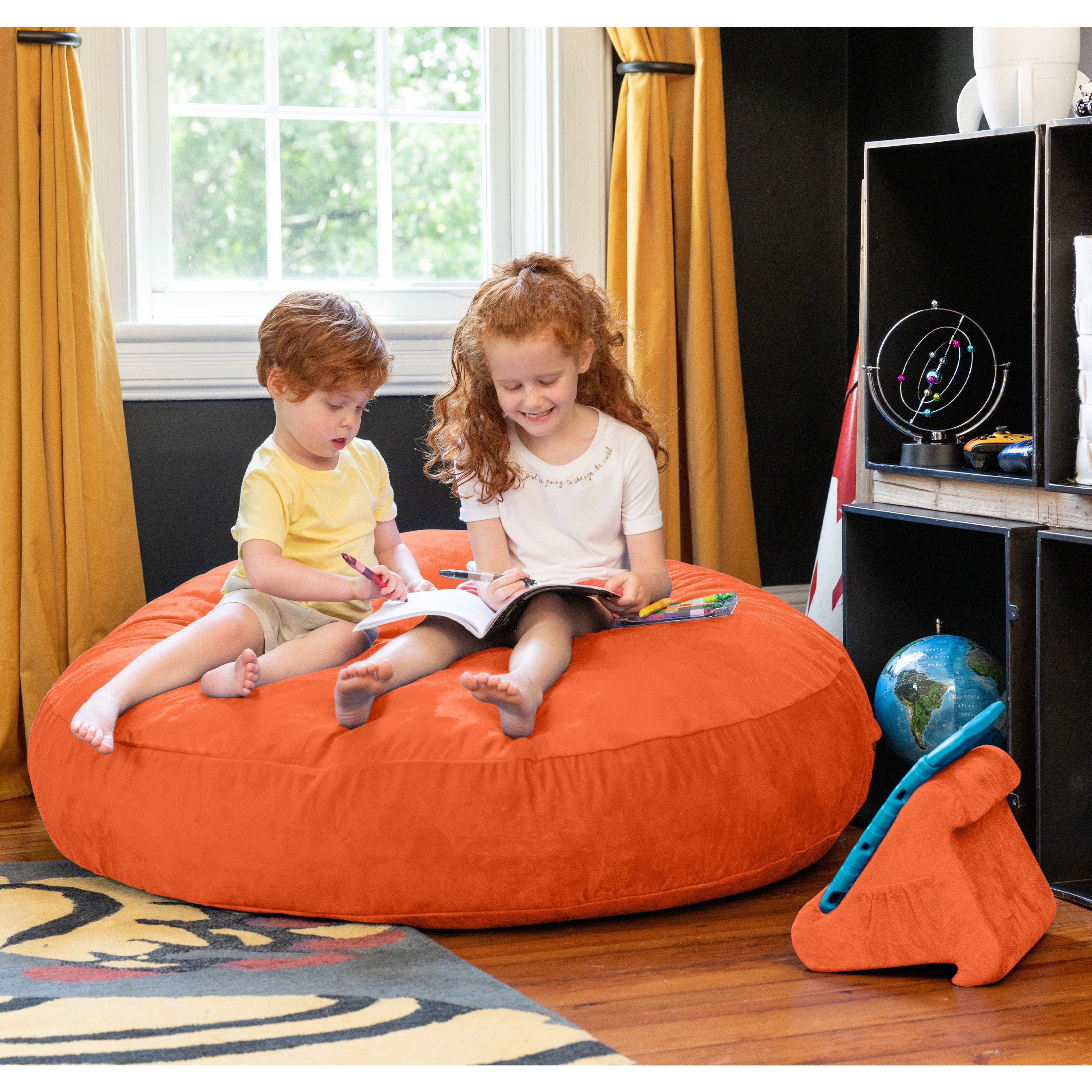 Jaxx Cocoon 4 Foot Bean Bag Chair and Crash Pad, Mandarin