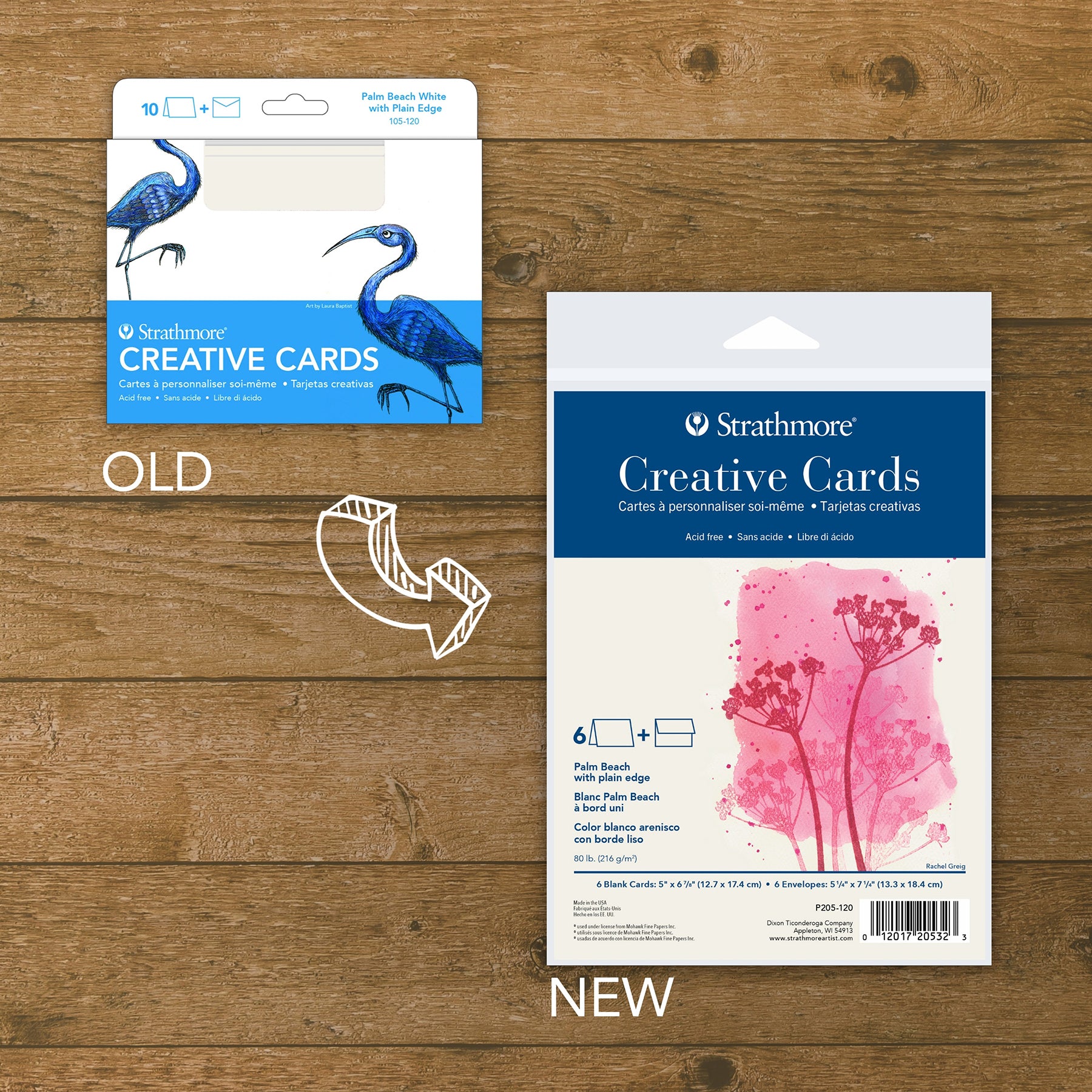 Creative Cards & Envelopes, Palm Beach with Plain Edge, Full Size, 5x6.875 inch, 6 Pack