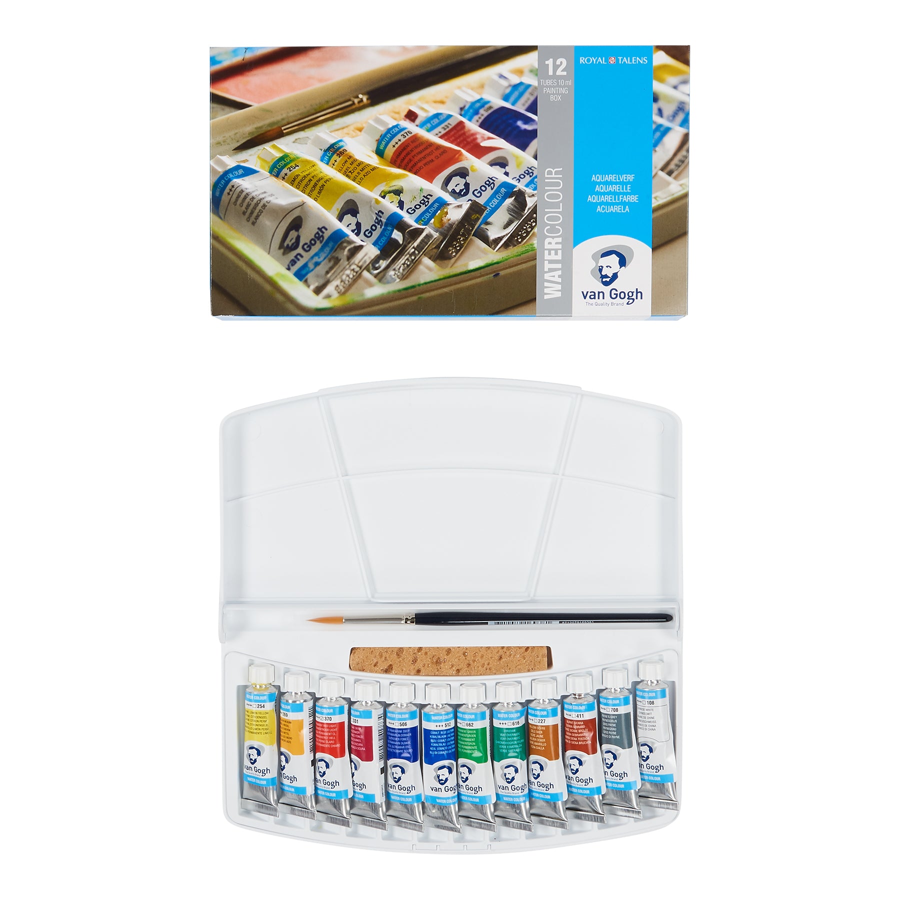 Watercolor Plastic Pocket Box, 12x10mL, General Selection