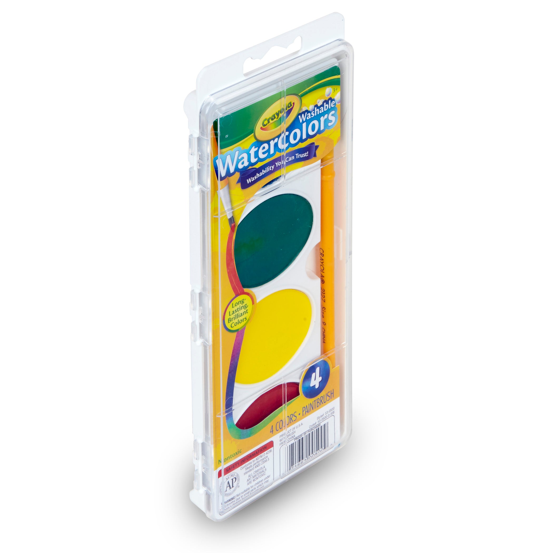 Jumbo Washable Watercolor Set, 4 Colors