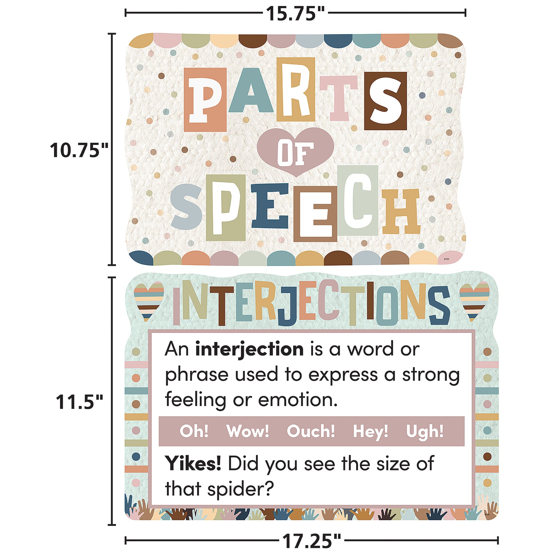 Everyone is Welcome Parts of Speech Bulletin Board Set, 10 Pieces