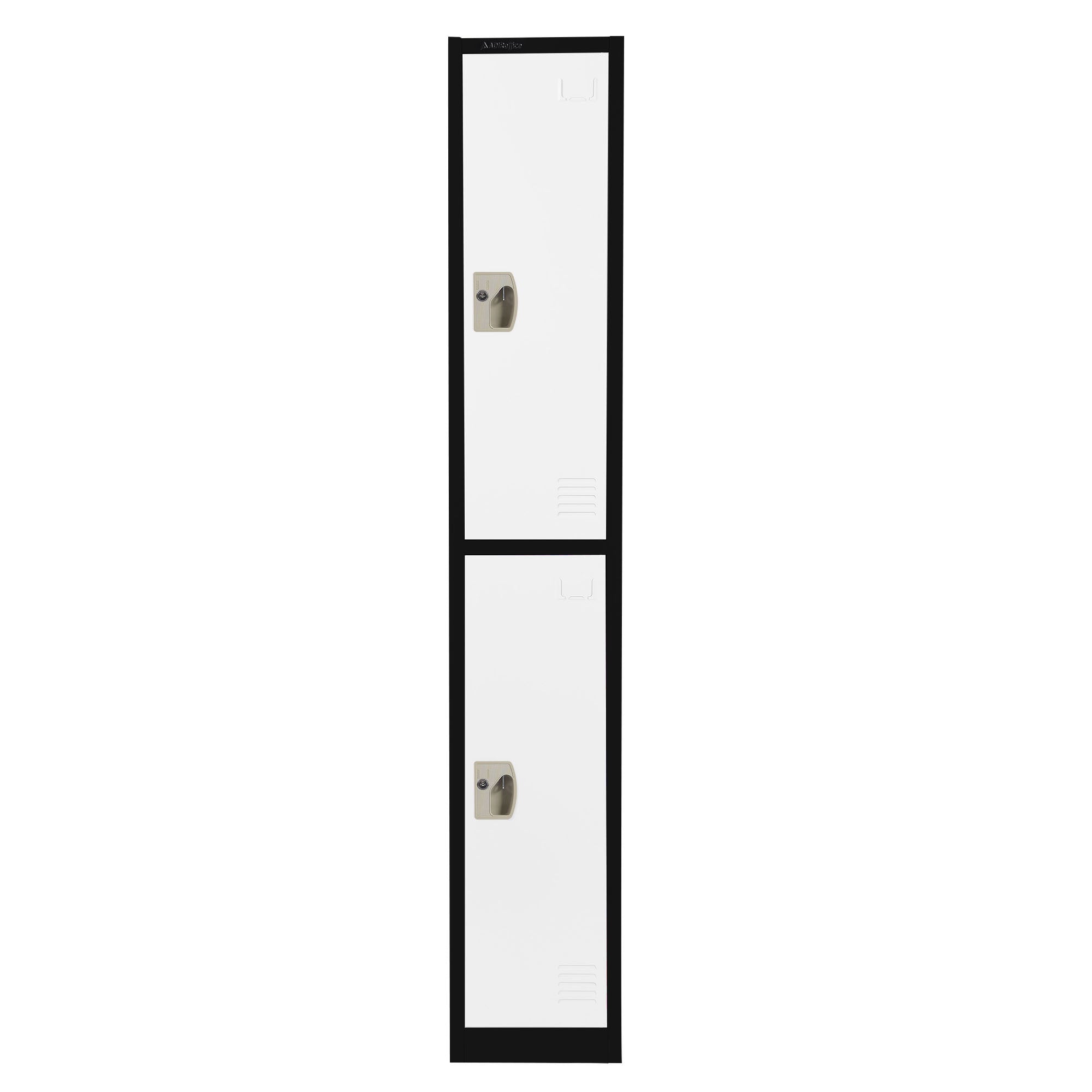 Large 2 Door Locker – Black Body With White Doors 4-Pack