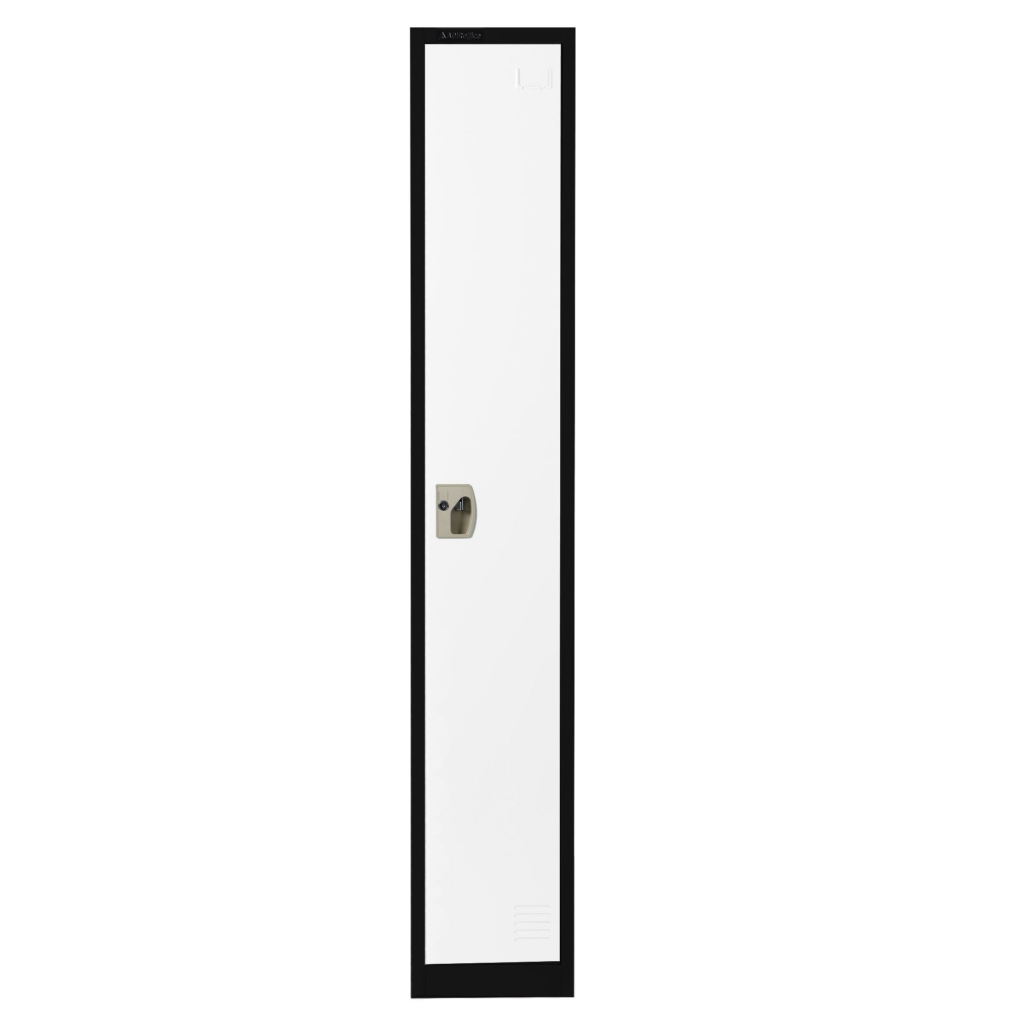 Large Single Door Locker – Black Body With White Doors 2-Pack