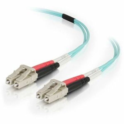 C2G 01003 OM4 Fiber Optic Cable - LC-LC 50/125 Duplex Multimode PVC Fiber Cable, Aqua (23 Feet, 7 Meters)