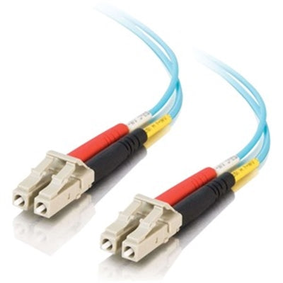Cables to Go - C2G 01119 OM3 Fiber Optic Cable - LC-LC 10Gb 50/125 Duplex Multimode PVC Fiber Cable, Aqua (65.6 Feet, 20 Meters)