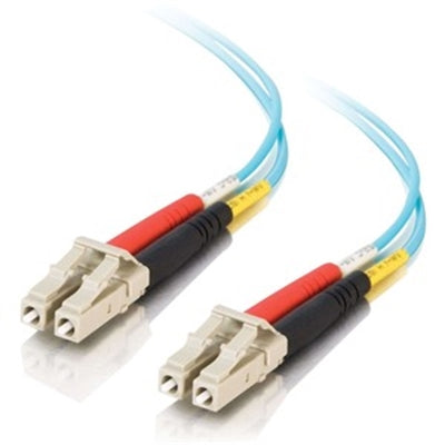 1122  50m Lc-lc 10gb 50-125 Om3 Duplex Multimode Pvc Fiber Optic Cable - Aqua
