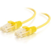 C2G 3ft Cat6 Ethernet Cable - Slim - Snagless Unshielded (UTP) - Yellow - Patch Cable - RJ-45 (M) to RJ-45 (M) - 3 Ft - UTP - CAT 6 - Molded  Snagless