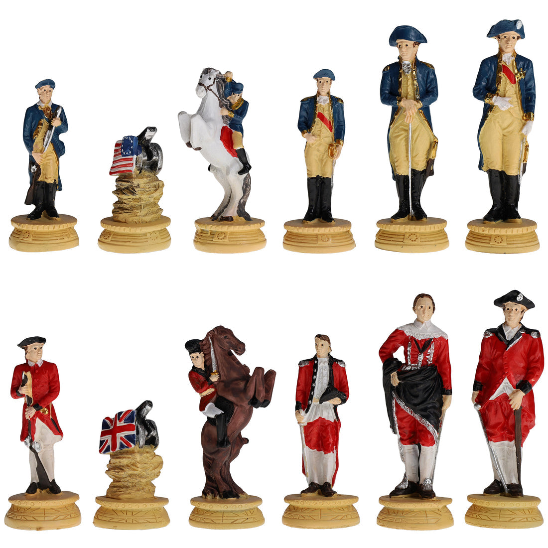 American Revolutionary War Chess Pieces, 3.5 inch king