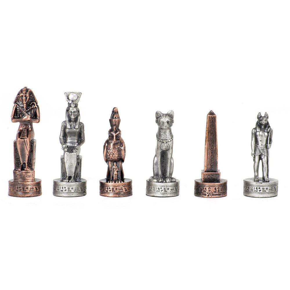 Egyptian Chess Pieces - Pewter - King measures 3.2 in