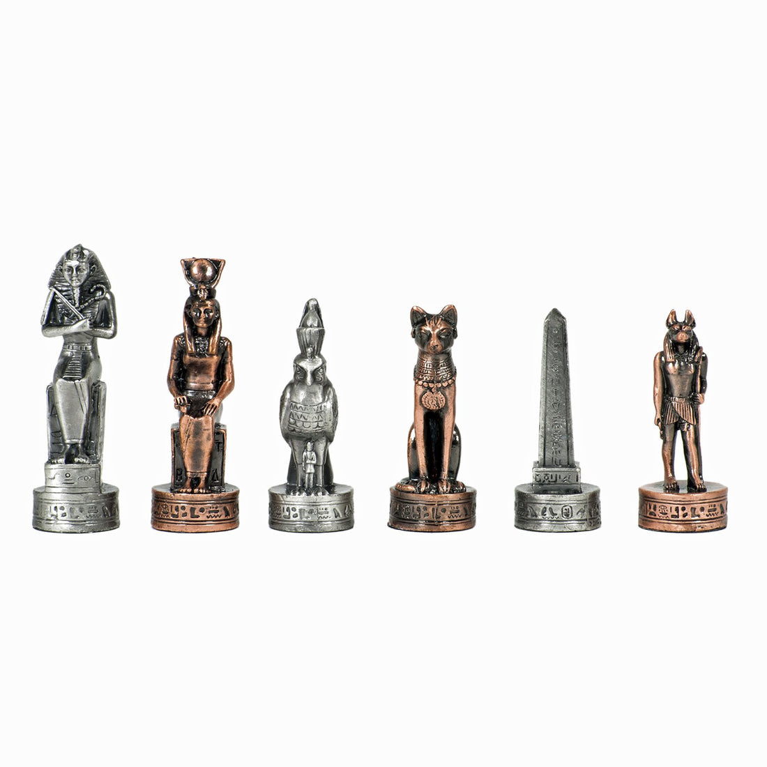Egyptian Chess Pieces - Pewter - King measures 3.2 in
