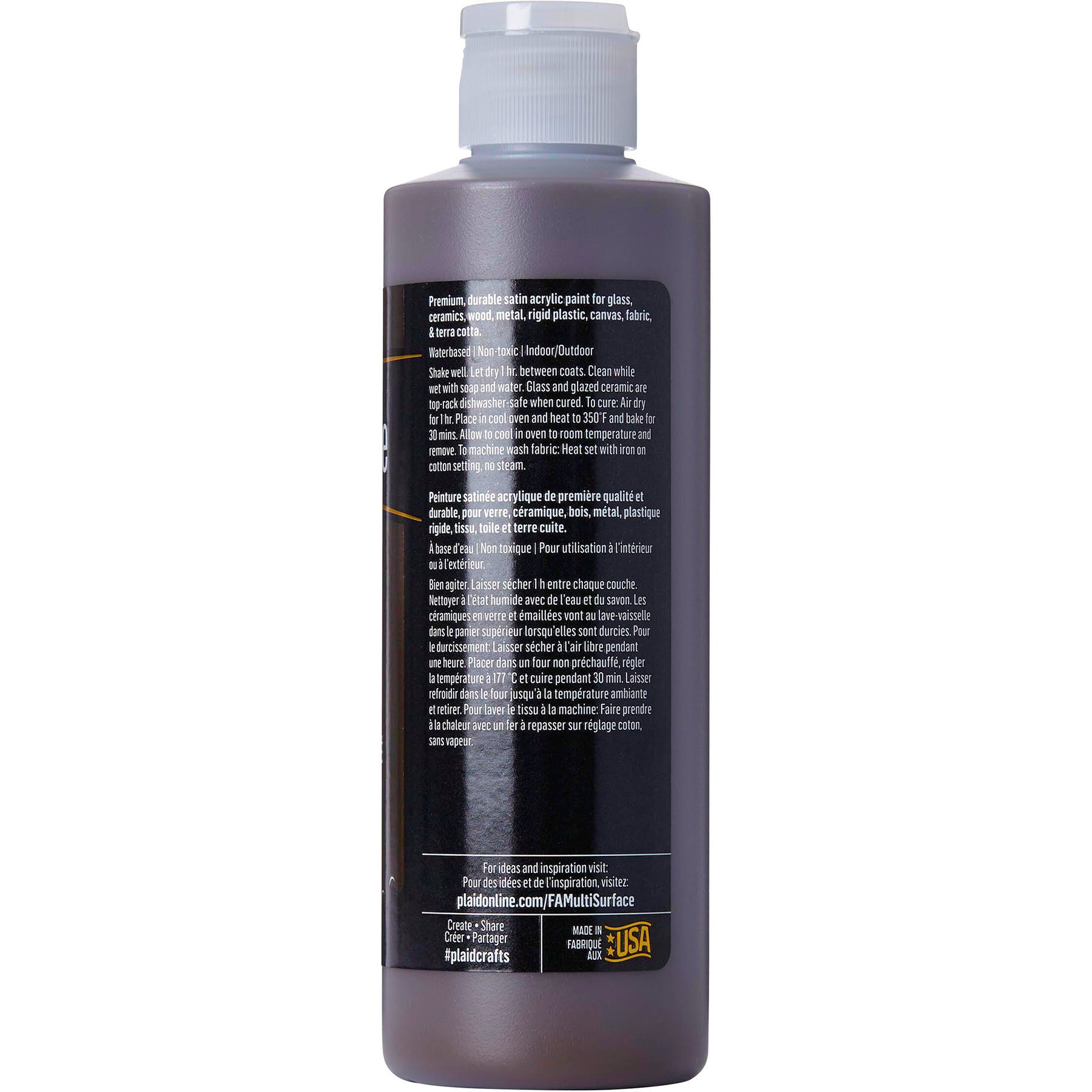 Acrylic Paint Multi-Surface Satin, 8oz., Real Brown