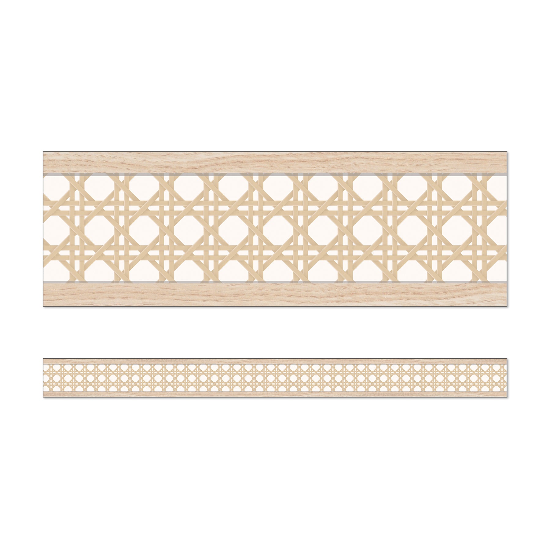 True to You Woven Cane Straight Bulletin Board Borders, 36 Feet