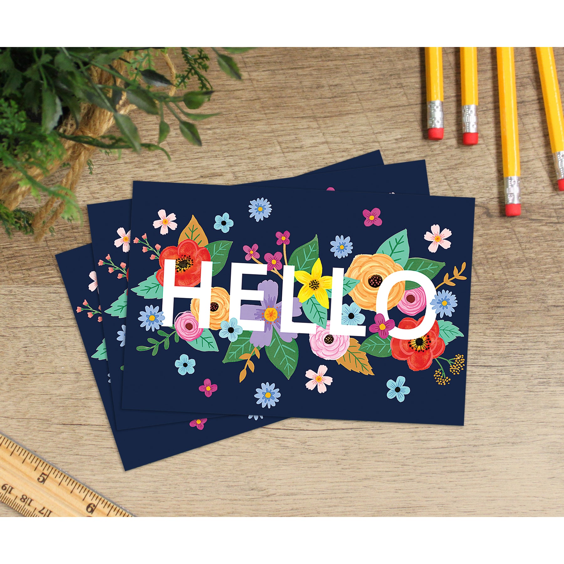 Wildflowers Hello Postcards, Pack of 30