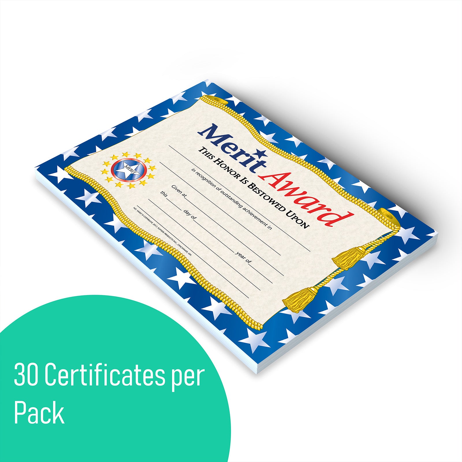 Merit Award Certificate, 8.5" x 11", Pack of 30