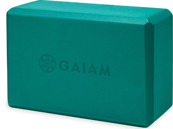 Gaiam Yoga Block - Supportive Latex-Free Eva Foam - Soft Non-Slip Surface with Beveled Edges for Yoga, Pilates, Meditation - Yoga Accessories for Stability, Balance, Deepen Stretches - Lush Teal