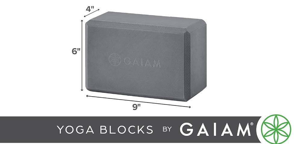 Gaiam Yoga Block - Supportive Latex-Free Eva Foam - Soft Non-Slip Surface with Beveled Edges for Yoga, Pilates, Meditation - Yoga Accessories for Stability, Balance, Deepen Stretches - Vivid Blue