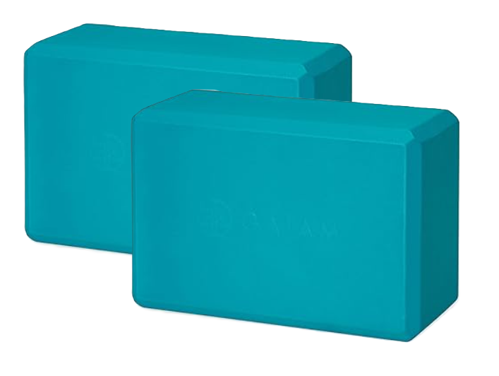 Gaiam Yoga Block - Supportive Latex-Free Eva Foam - Soft Non-Slip Surface with Beveled Edges for Yoga, Pilates, Meditation - Yoga Accessories for Stability, Balance, Deepen Stretches - Vivid Blue