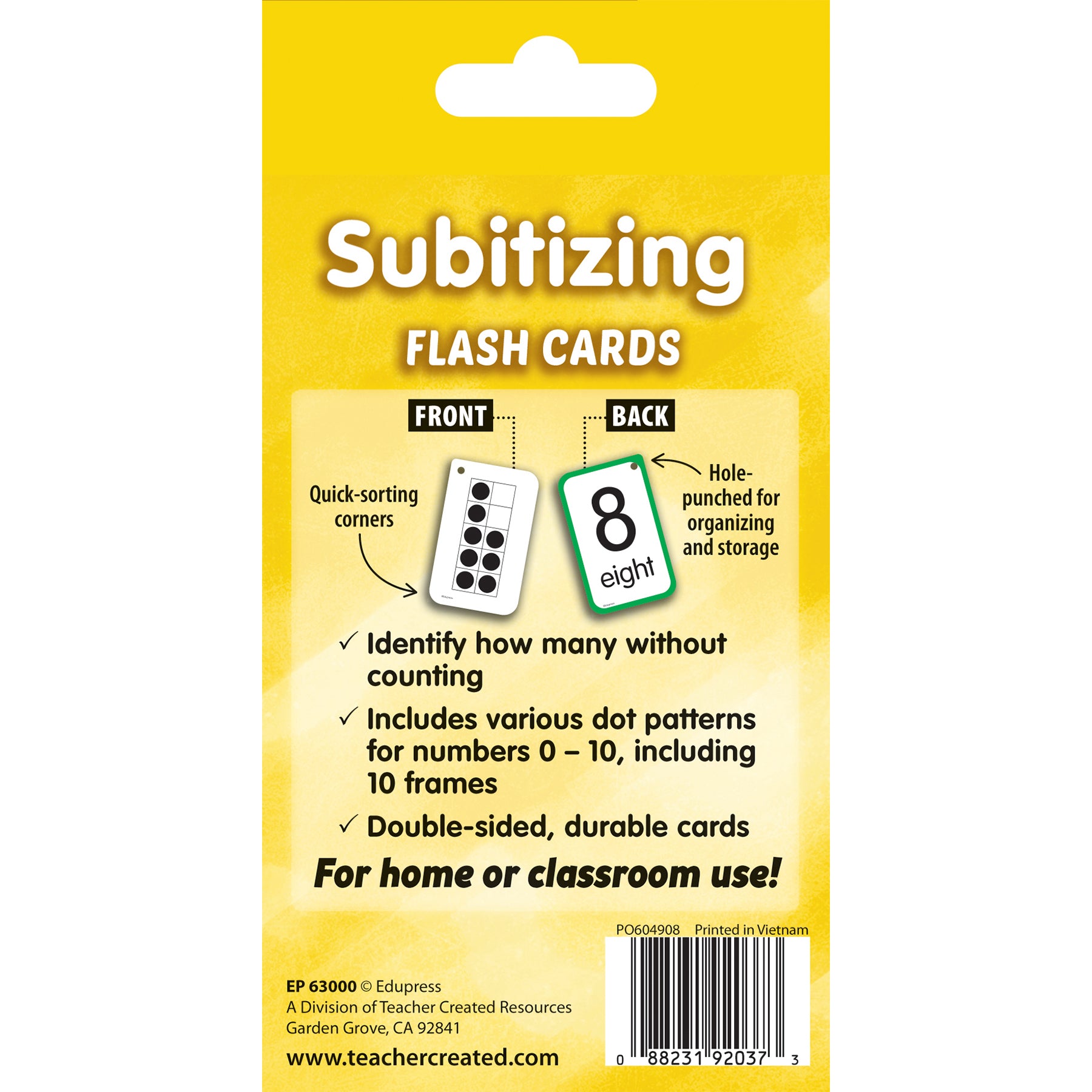 Subitizing Flash Cards, Set of 56