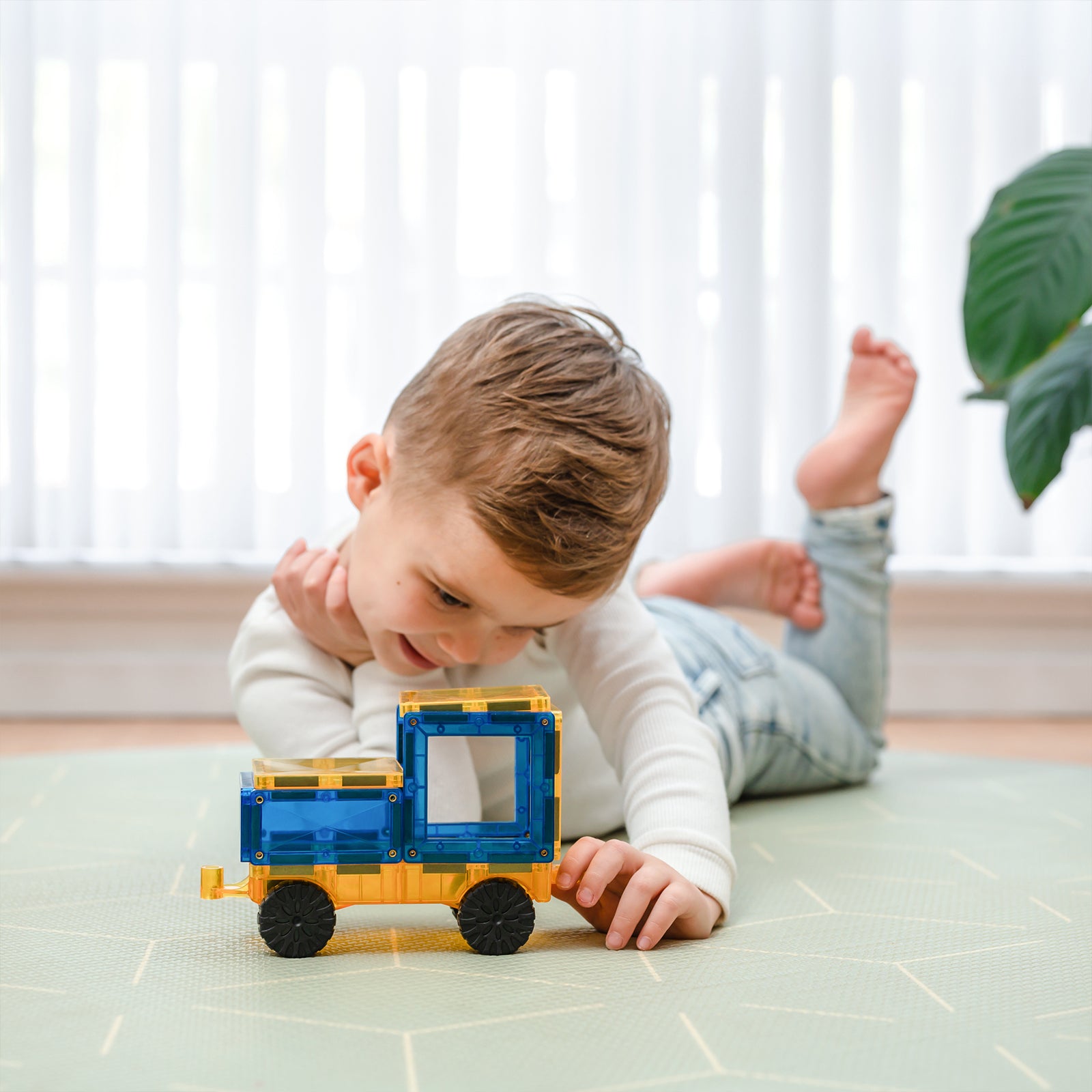 Magnetic Tiles Rainbow Car Pack, 2 Pieces