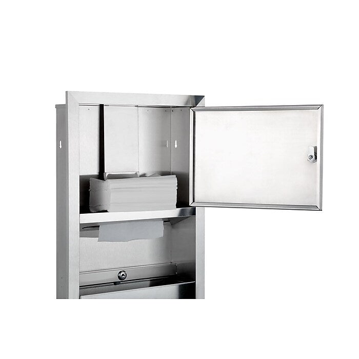 Recessed Paper Towel Dispenser / Waste Receptacle