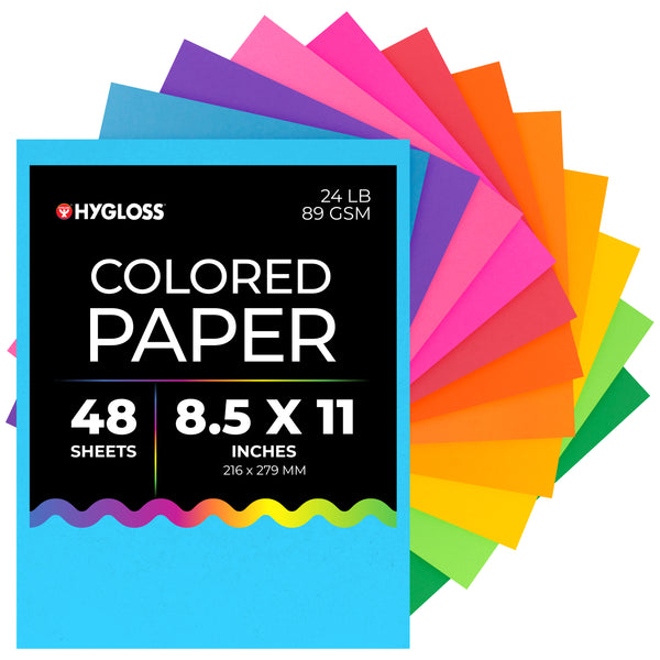 Bright Sheets - 8.5"x11", 48 Shts, 4 ea. Of 12 Asst'd Colors
