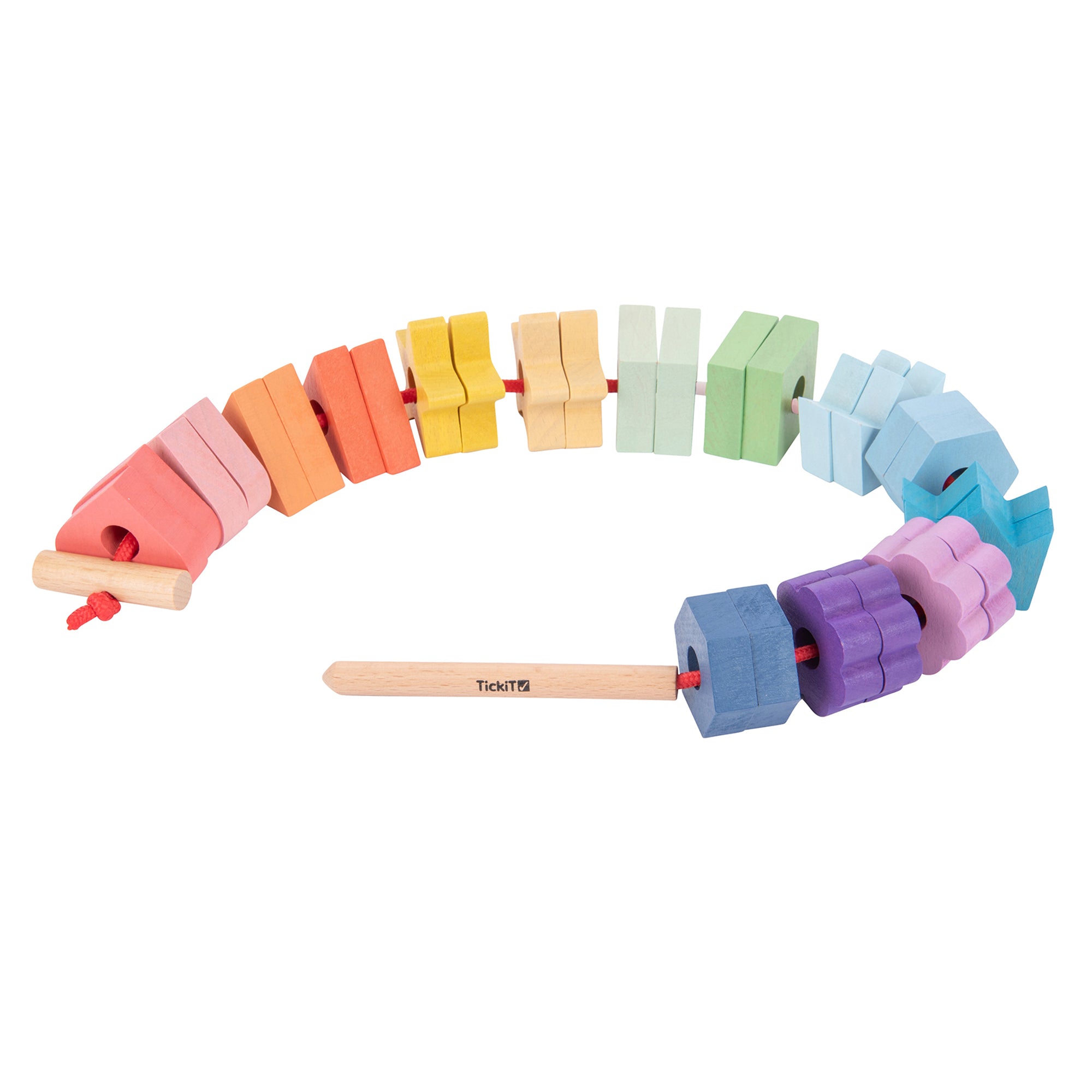 Rainbow Wooden Lacing Shapes