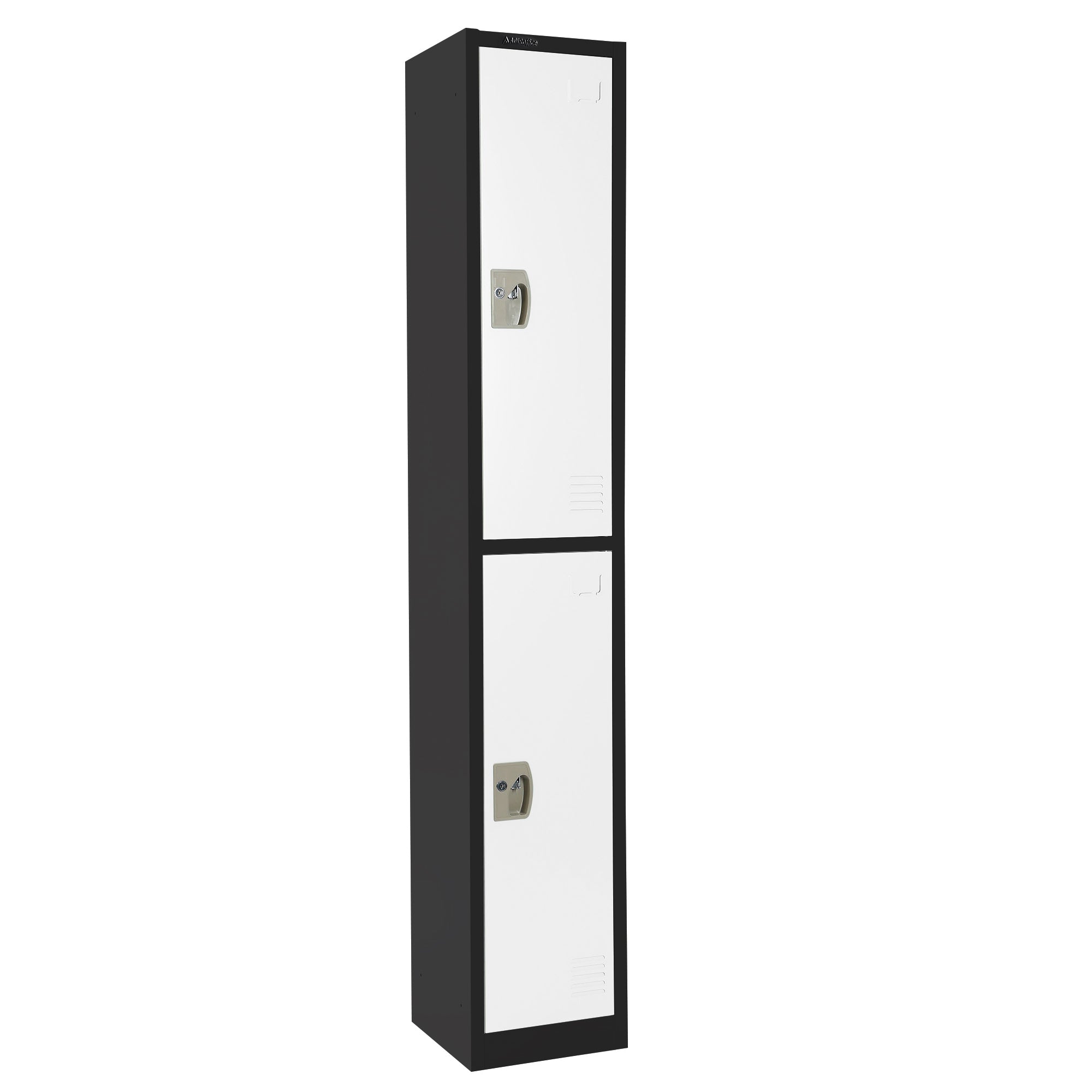 Large 2 Door Locker – Black Body With White Doors 4-Pack
