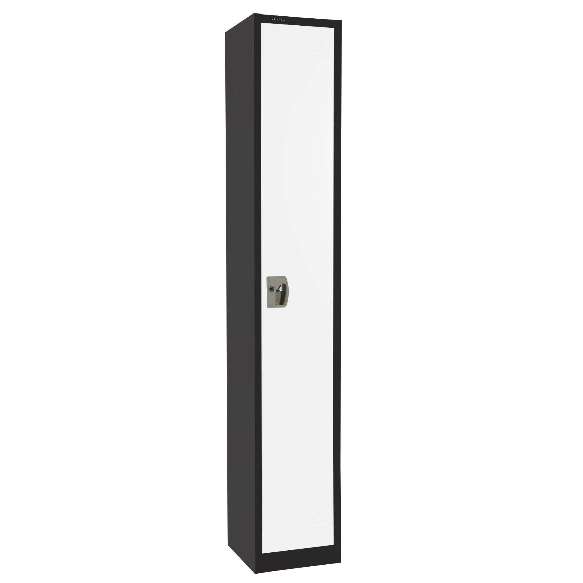 Large Single Door Locker – Black Body With White Doors 2-Pack