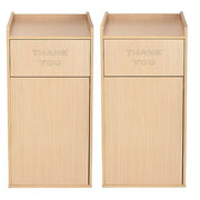 40 Gal. Oak Finish Wood Commercial Tray Top Waste Enclosure Trash Receptacle 2 Pack