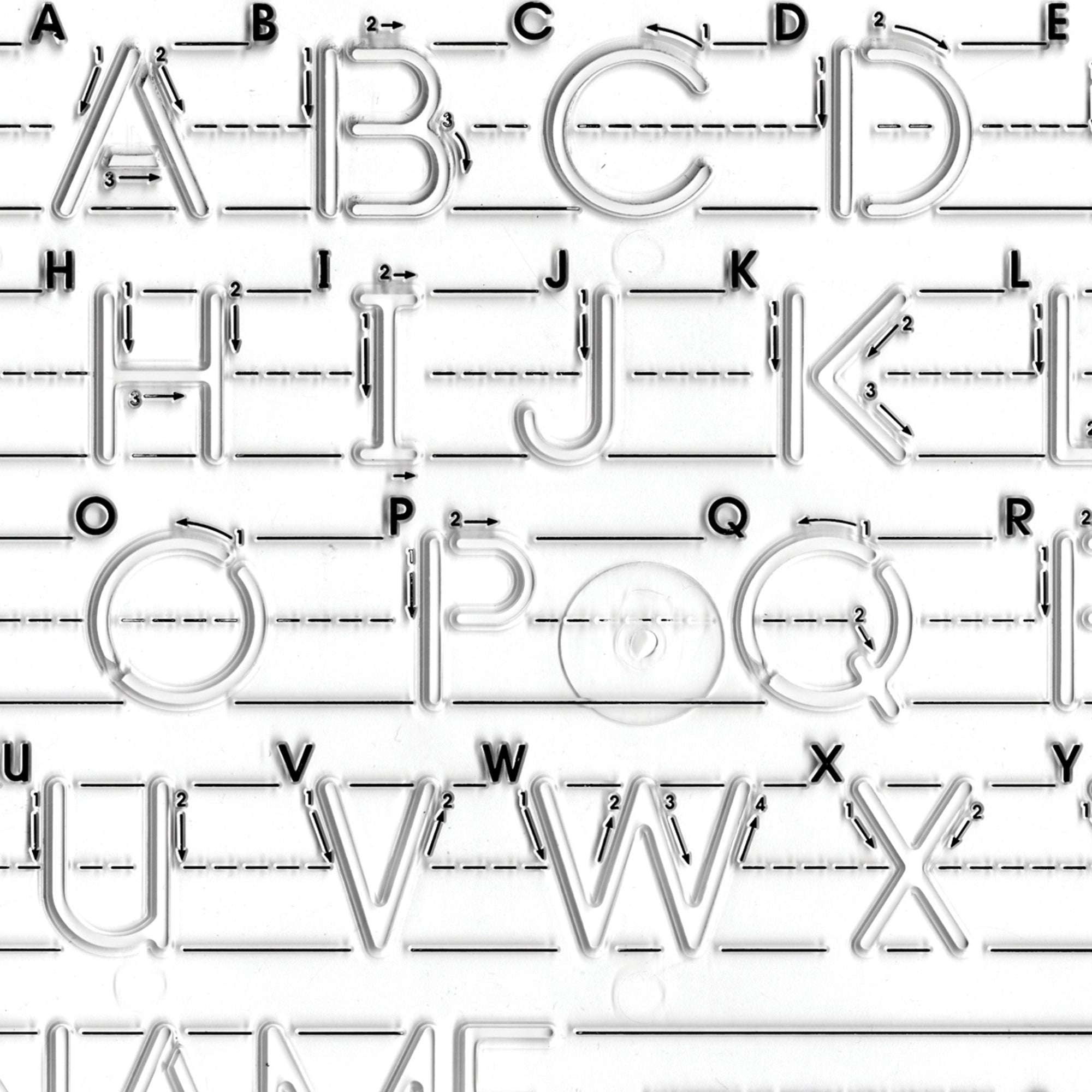Handwriting Instruction Guide Template, Uppercase Manuscript
