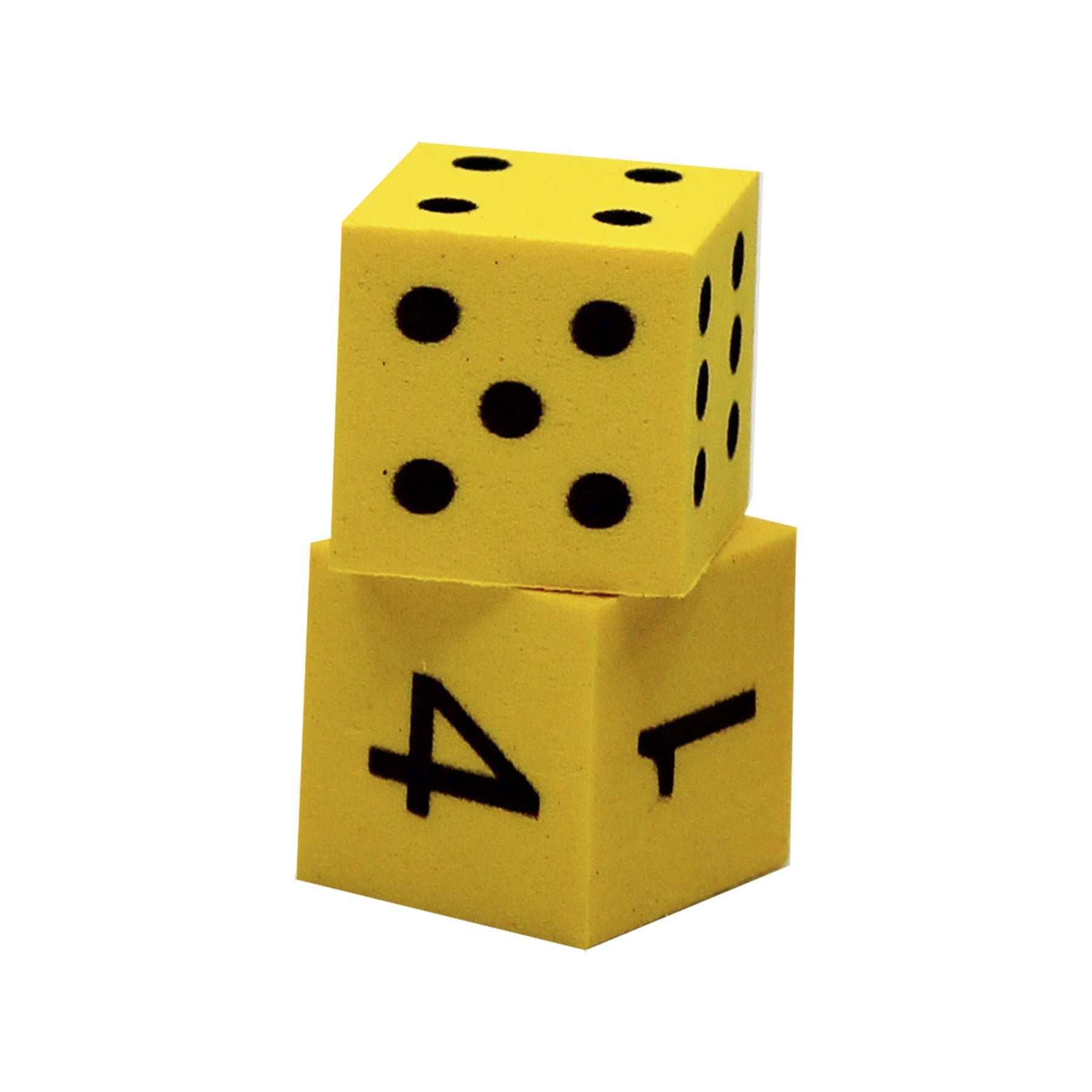 Foam Spot & Number Dice, Yellow, 16mm, Tub of 200