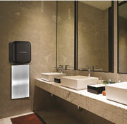 Hemlock Commercial Black Automatic High-Speed Electric Hand Dryer with Wall Guard