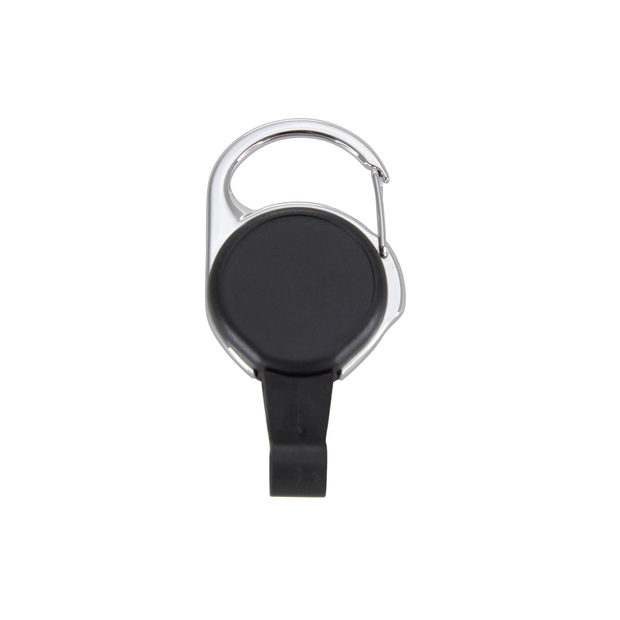 No-Twist Carabiner ID Card Reel with Slot Hook, Black
