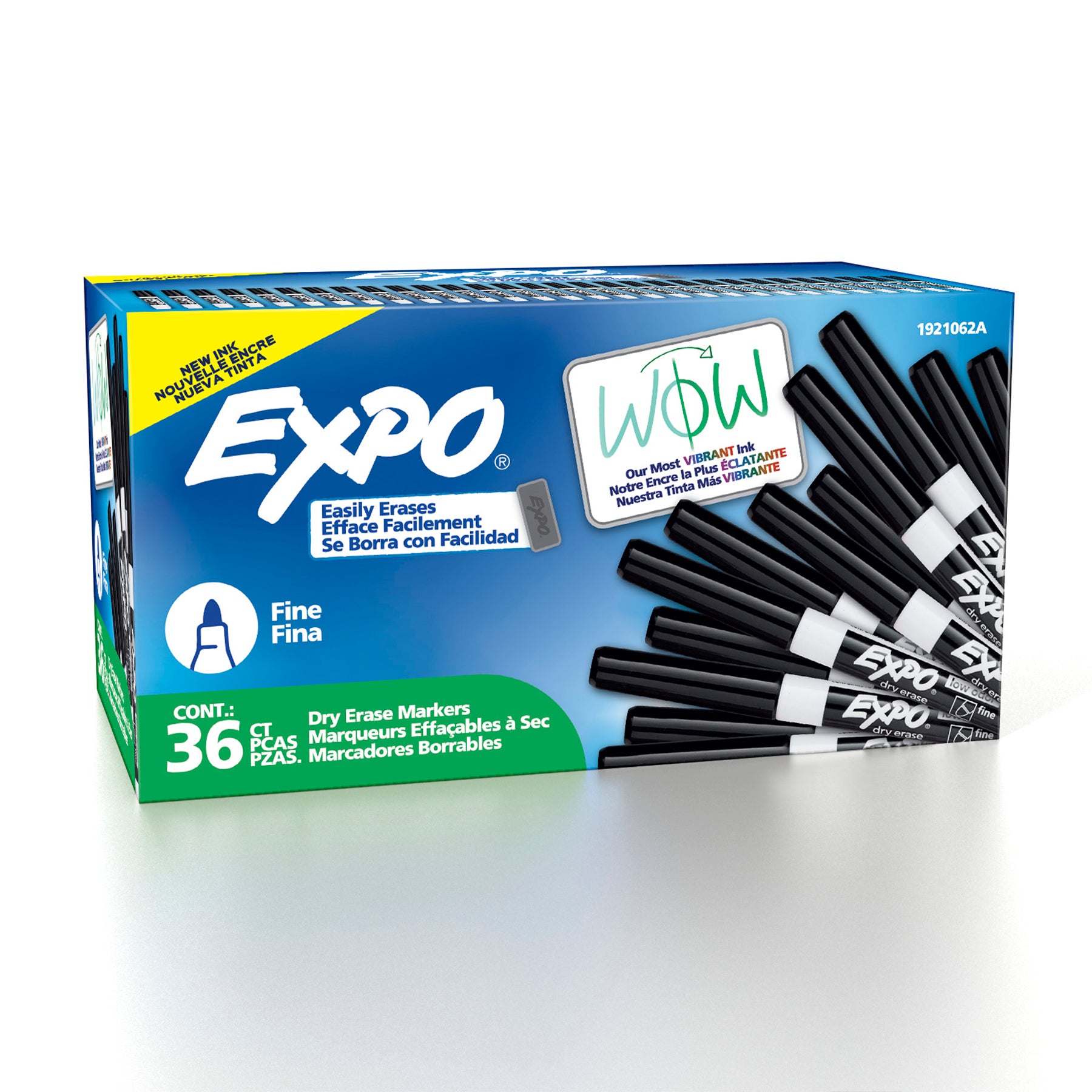 Low Odor Dry Erase Markers, Fine Tip, Black, 36 Count