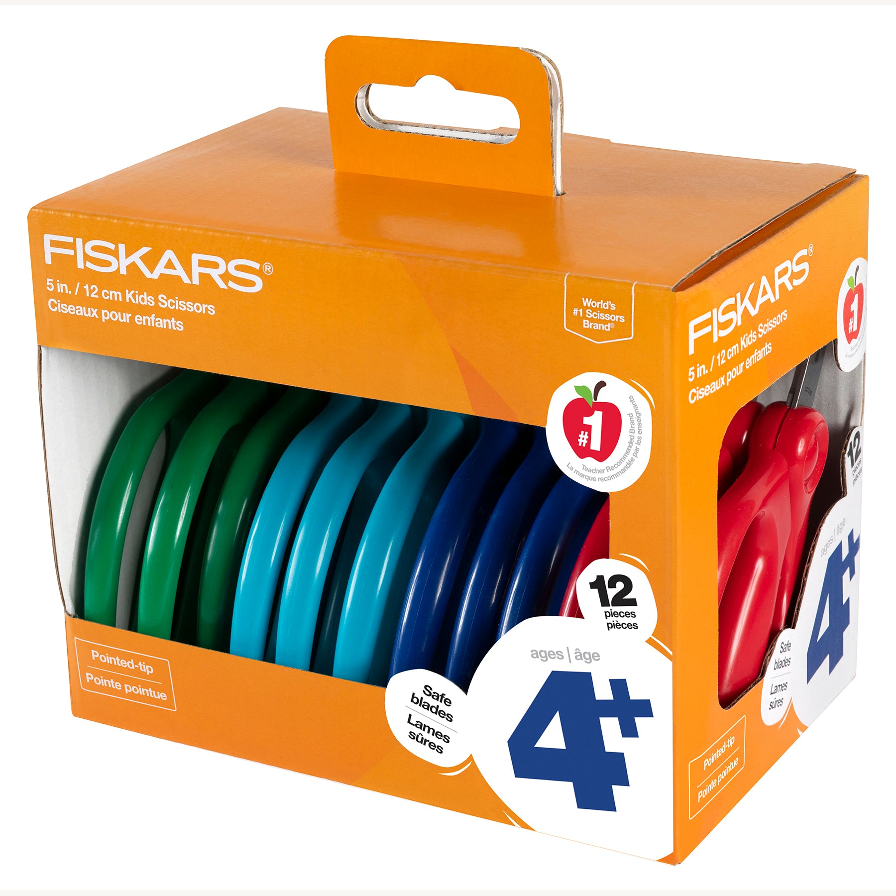 Kids Scissors Classpack, Pointed, 5", Pack of 12