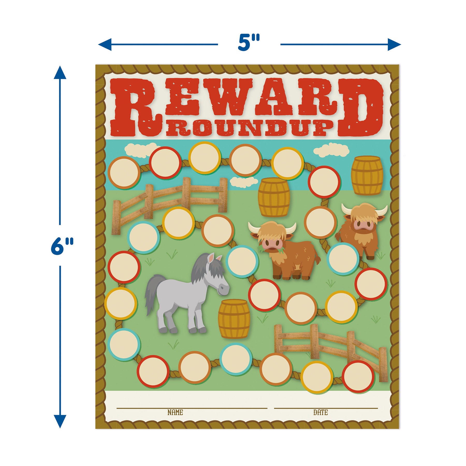 Wild Wild Classroom Mini Reward Chart with Stickers, Pack of 36
