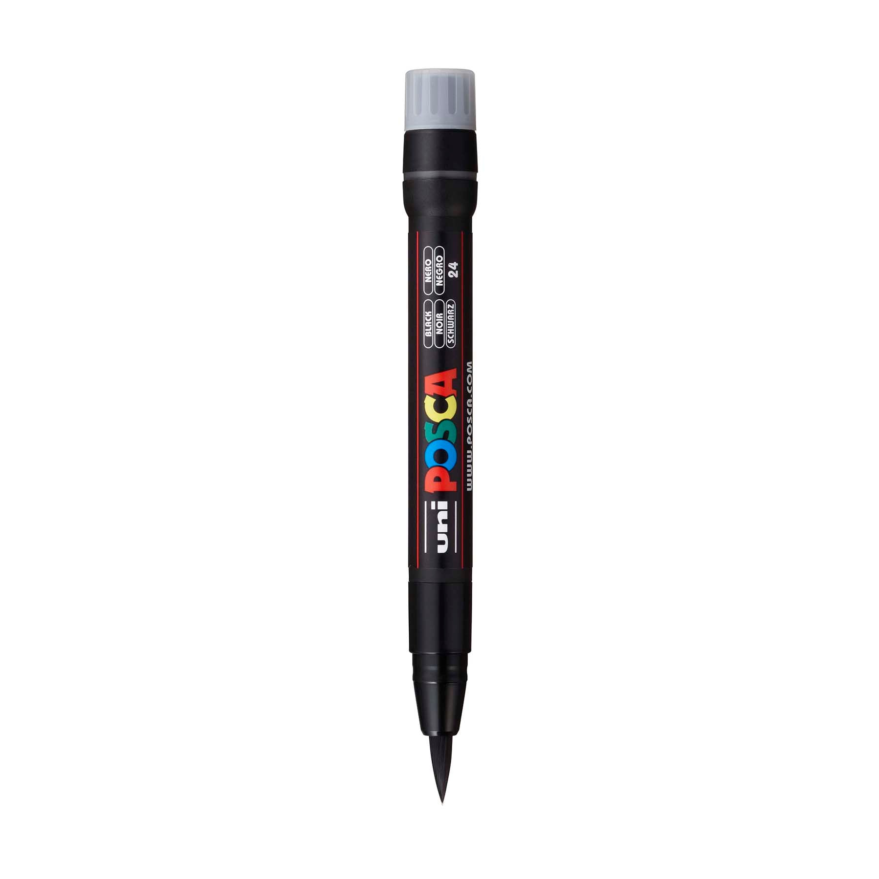 uni® POSCA PCF-350 Water-Based Paint Markers, Brush Tip (1-10mm), Black