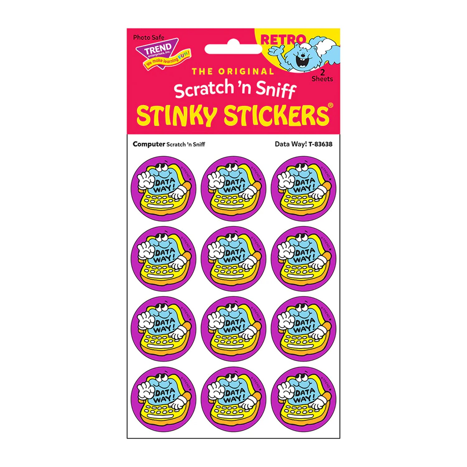 Data Way!/Computer scent Retro Scratch 'n Sniff Stinky Stickers®, 24 ct.