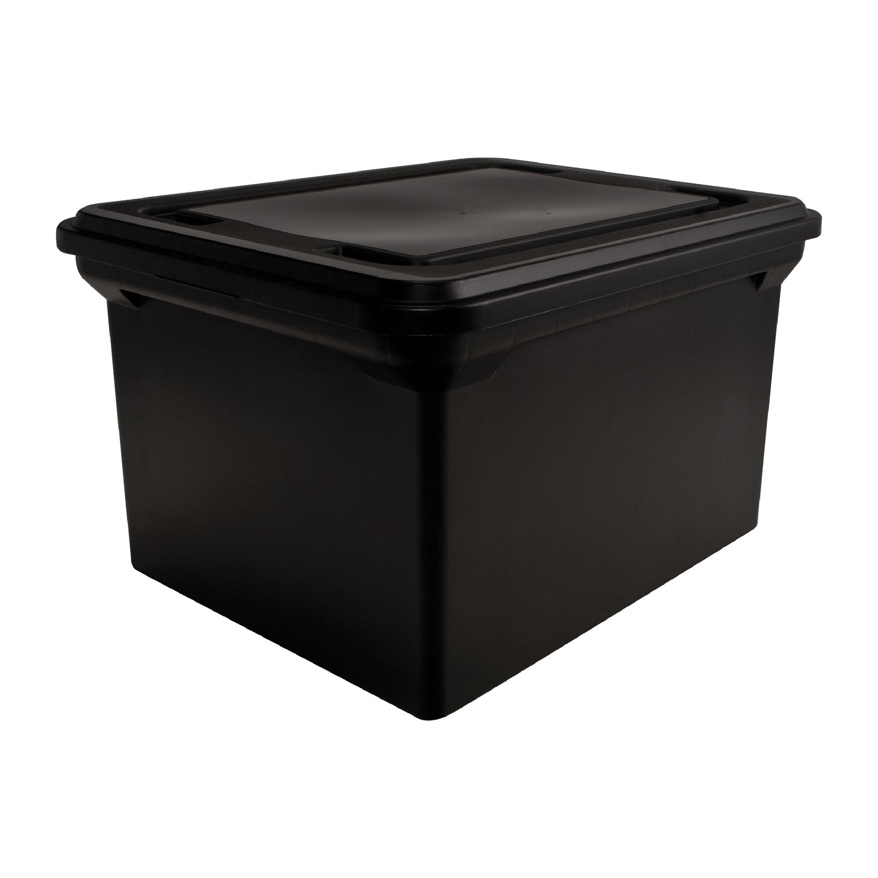 File Tote with Lid, Black