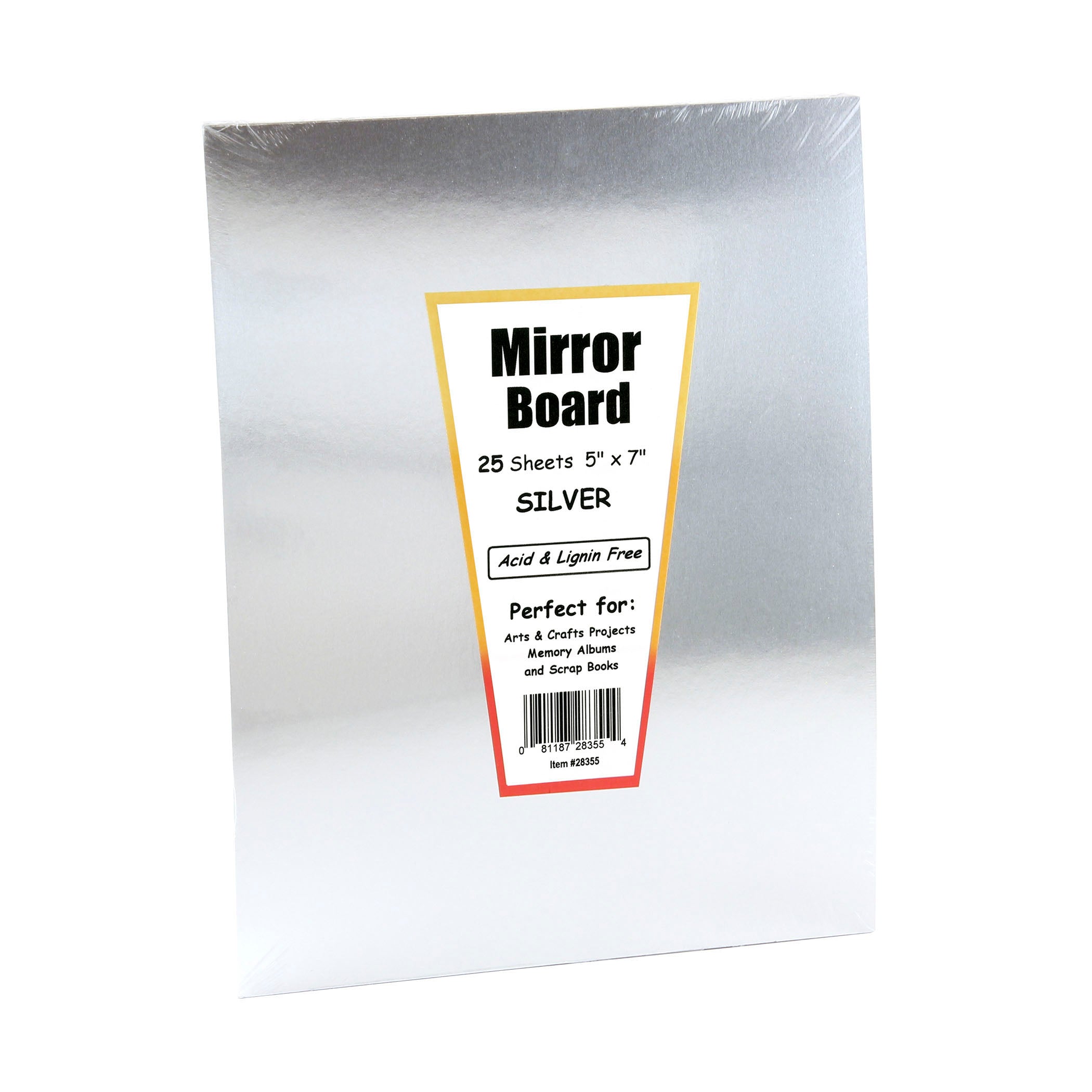 Mirror Board 12pt. - 5"x7" - 25 sheets / SPECIAL Classroom Pack-Silver