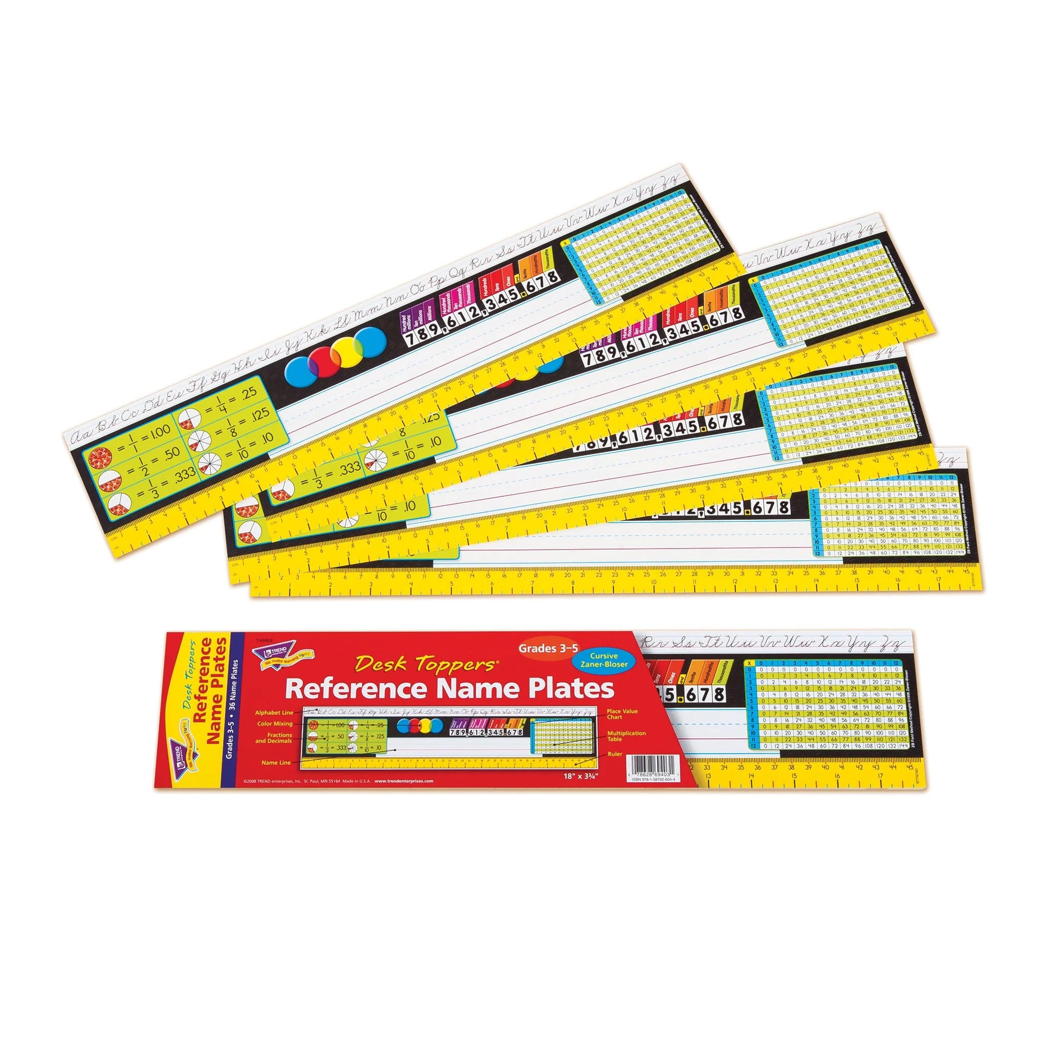 Gr. 3-5 Zaner-Bloser Desk Toppers® Ref. Name Plates, 36 ct