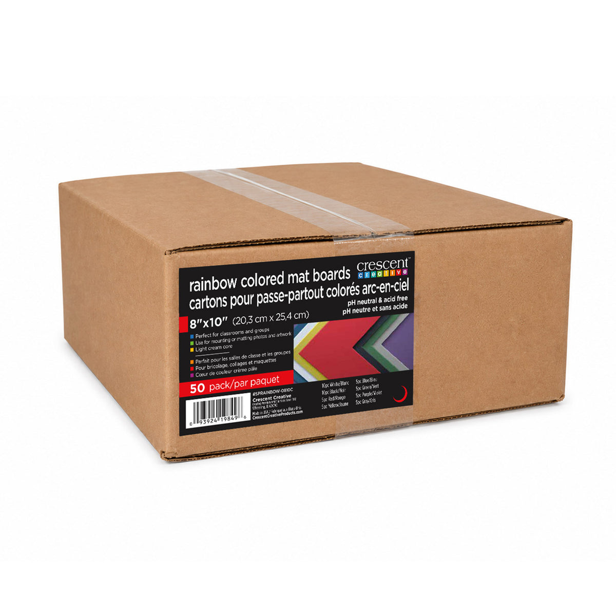 MATBOARD 50CT ASSORT COLORS 8X10