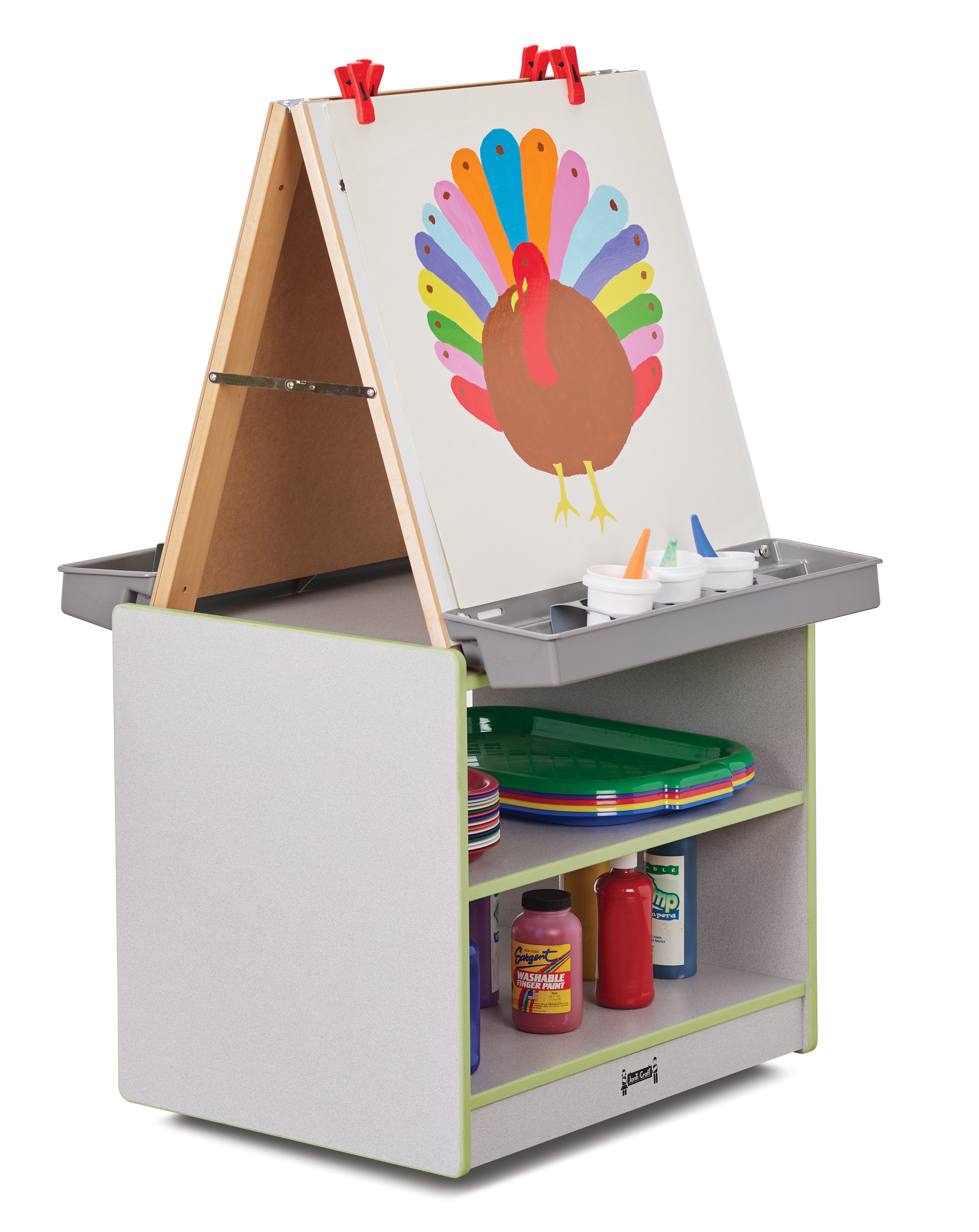 Rainbow Accents® 2 Station Art Center - Key Lime Green