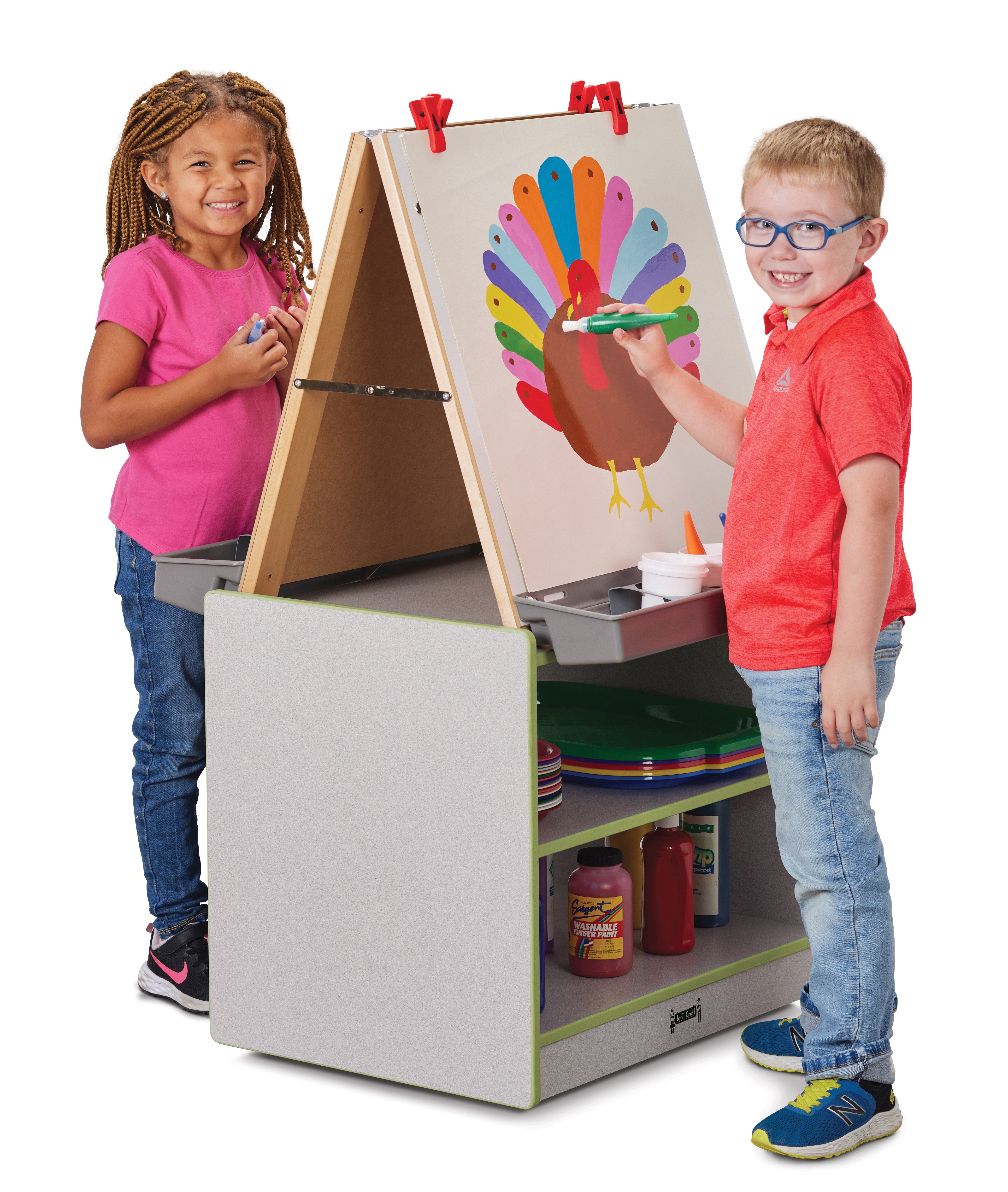 Rainbow Accents® 2 Station Art Center - Key Lime Green