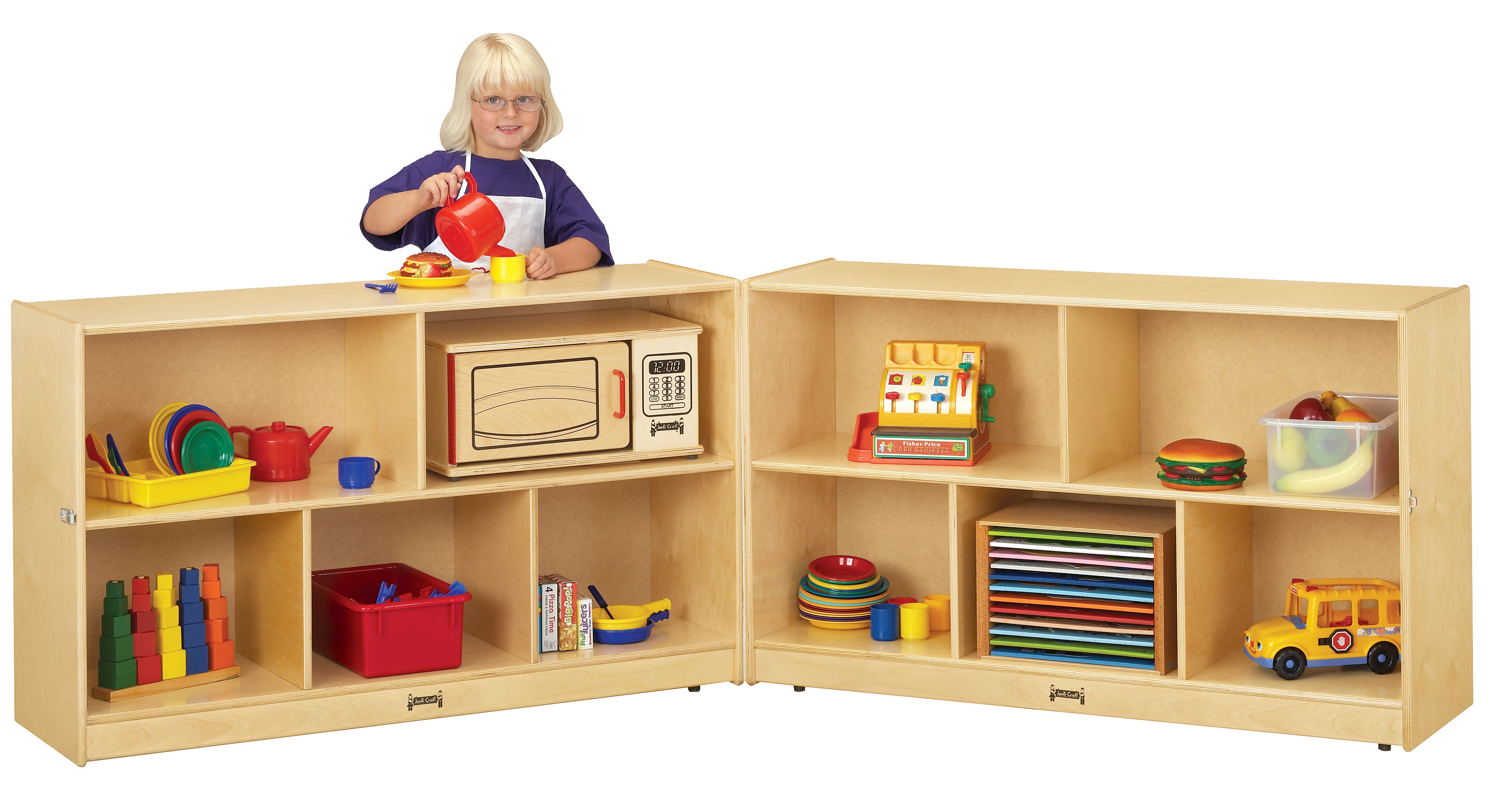 Jonti-Craft® Low Mobile Fold-n-Lock - See-Thru Back
