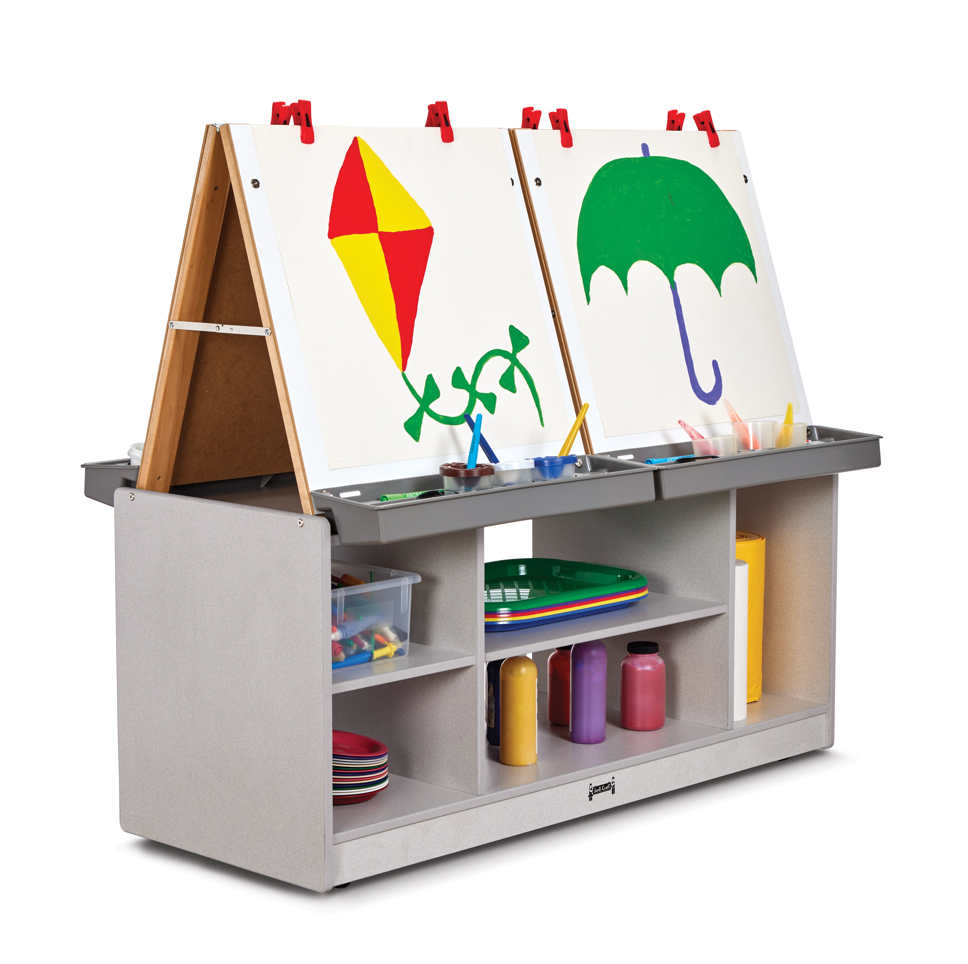 Rainbow Accents® 4 Station Art Center  - Gray