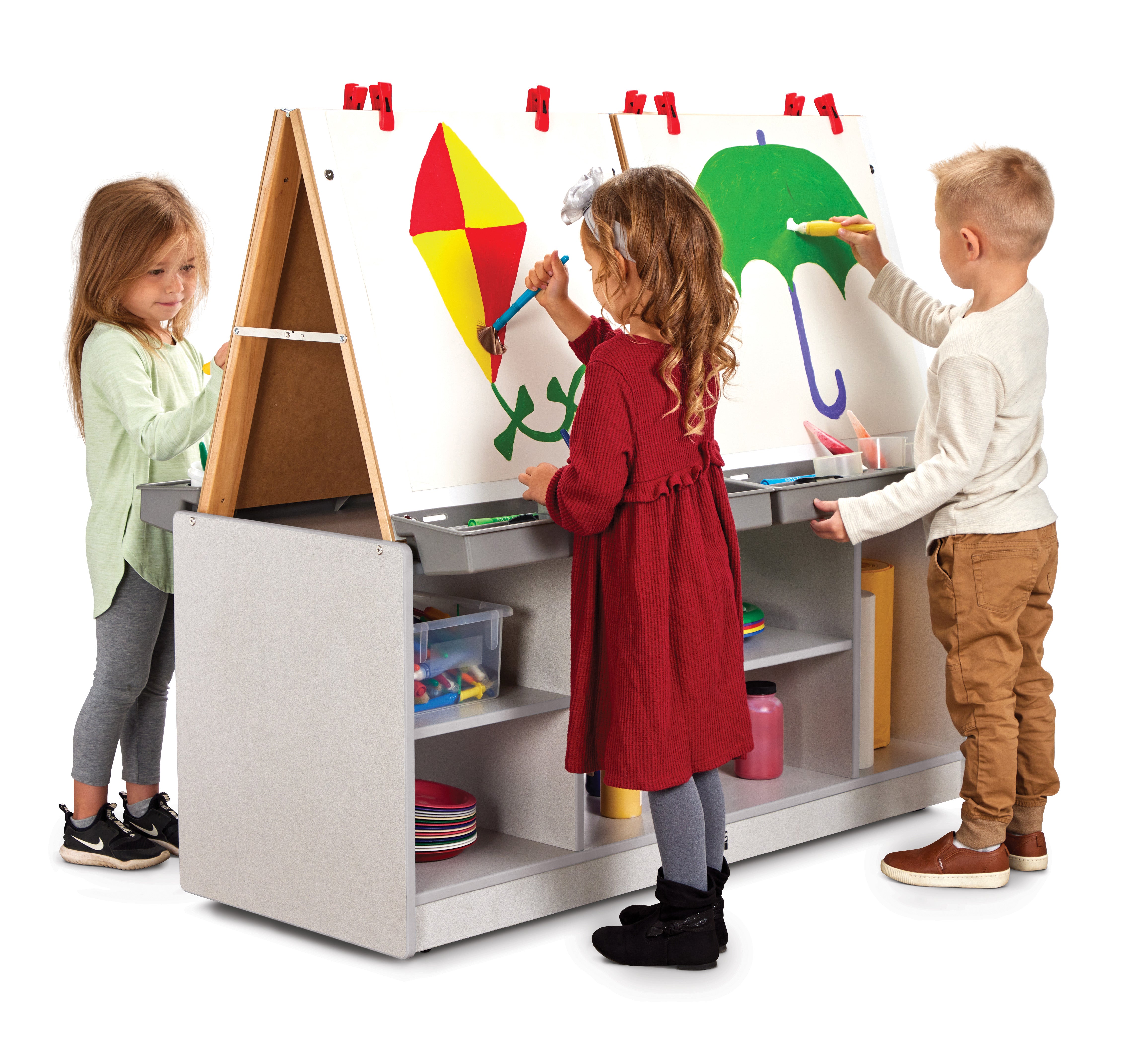 Rainbow Accents® 4 Station Art Center  - Gray