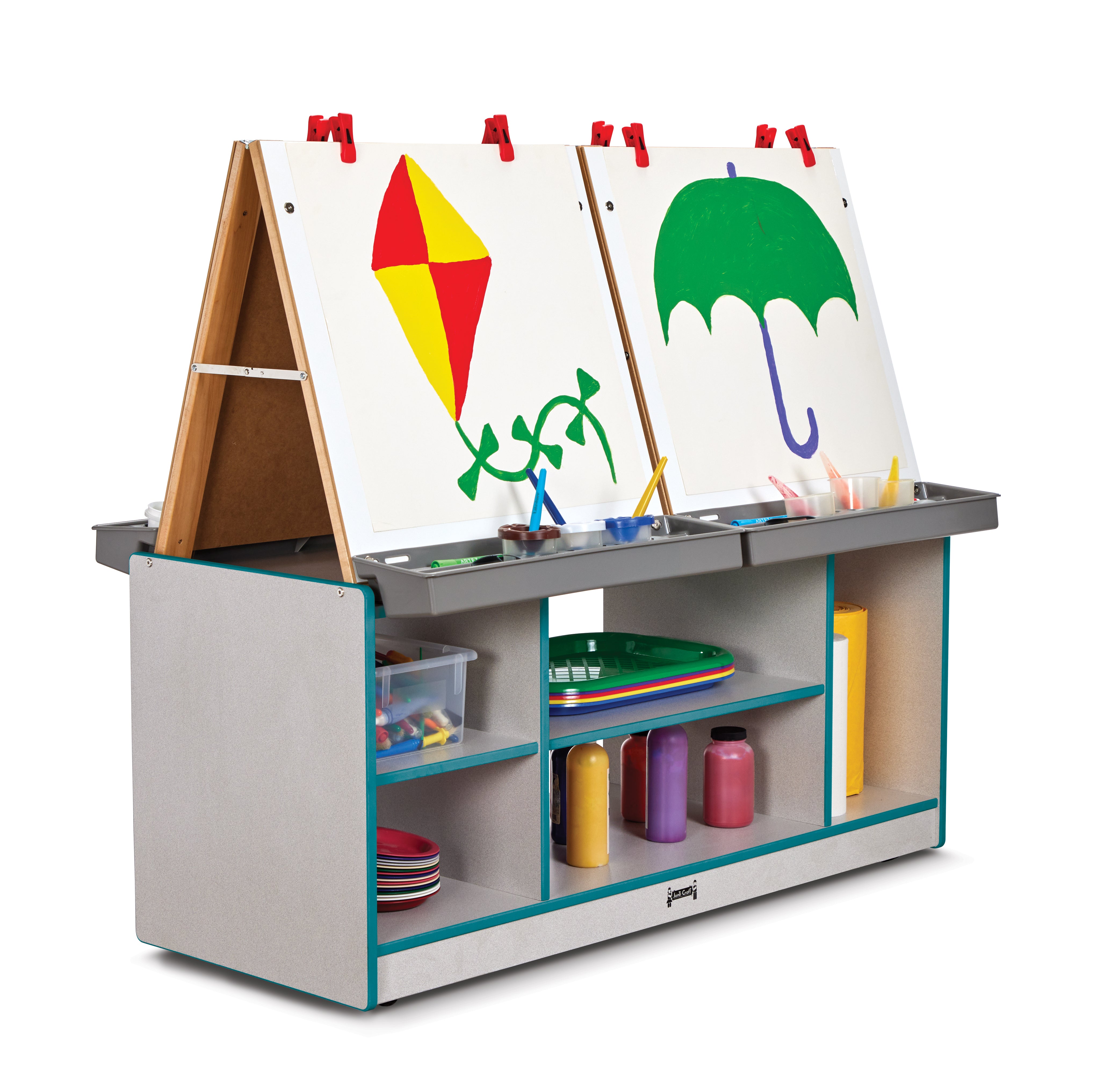Rainbow Accents® 4 Station Art Center - Teal
