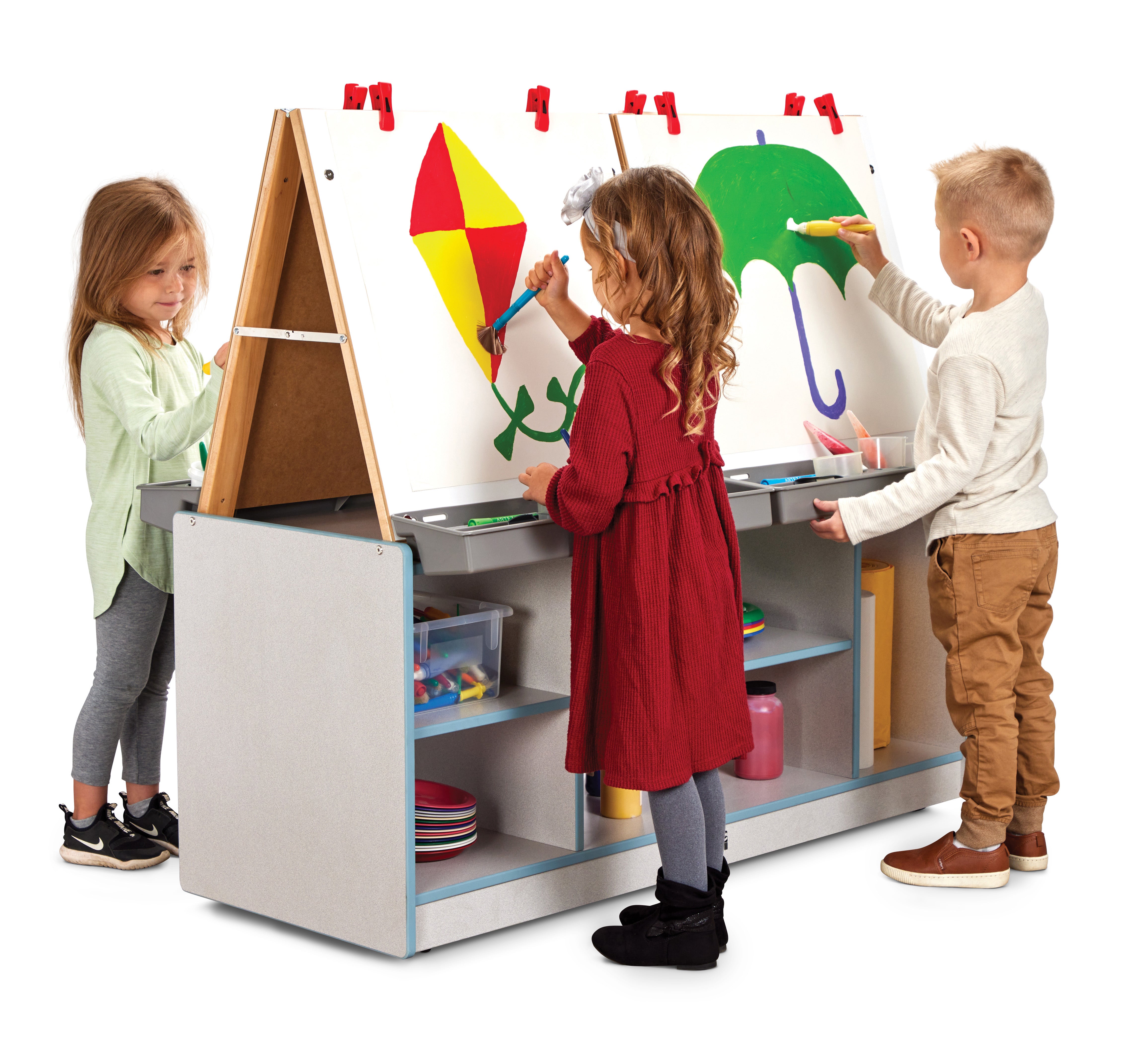 Rainbow Accents® 4 Station Art Center - Coastal Blue